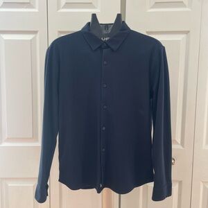 Calvin Klein Men's Dark Blue Button-Down Shirt Slim